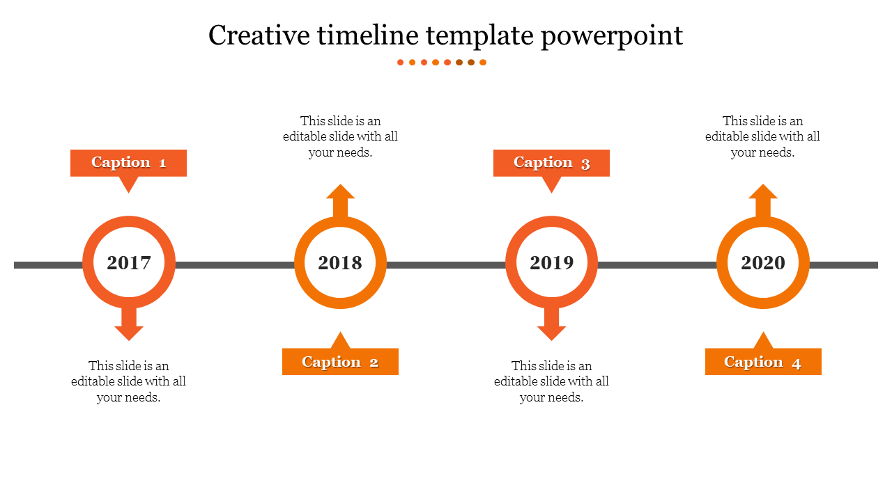 creative timeline template powerpoint-4-Orange
